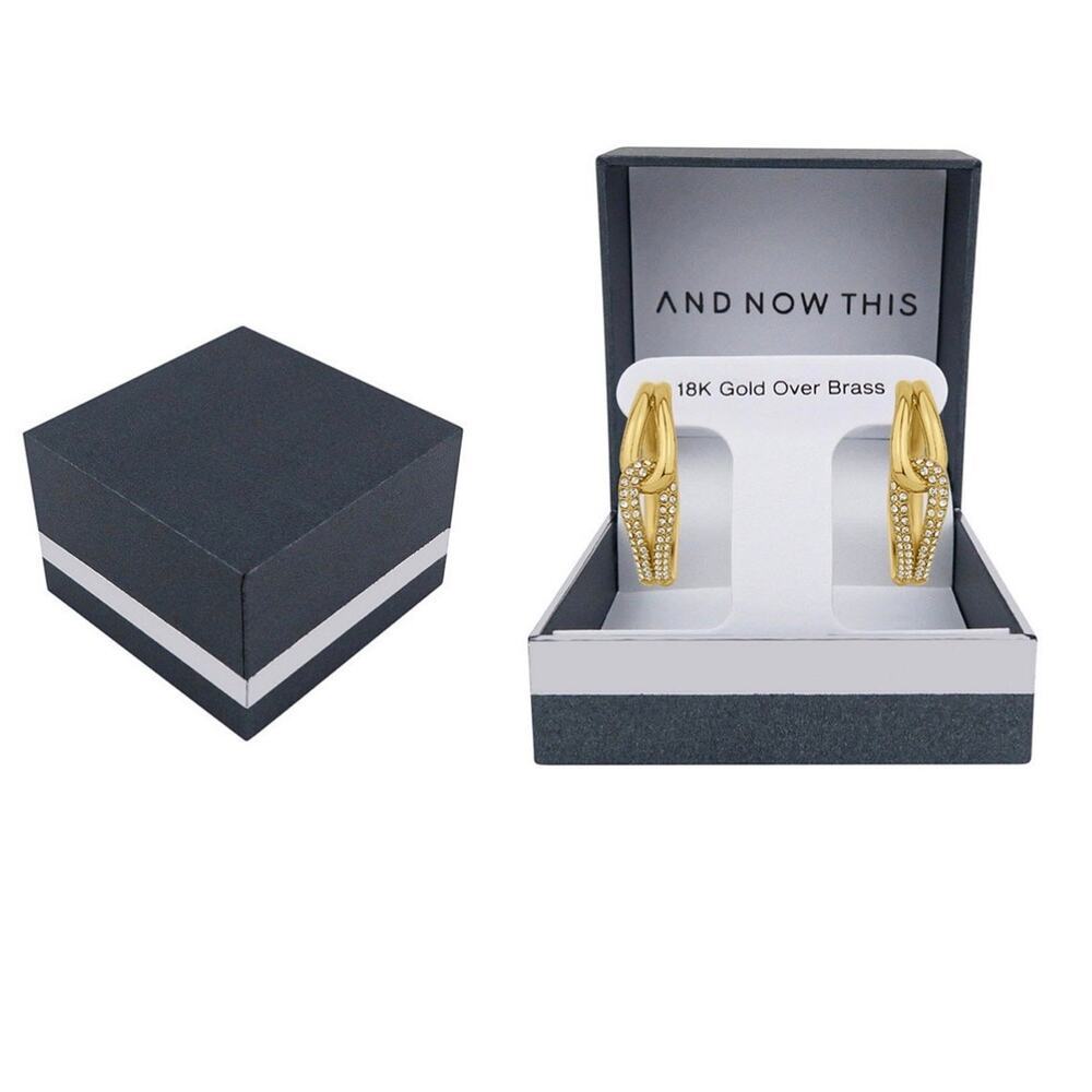 And Now This Cubic Zirconia Gold-Tone Stud Earrings | NWT